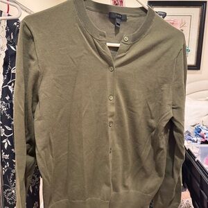J. Crew Olive Green Cardigan Sweater